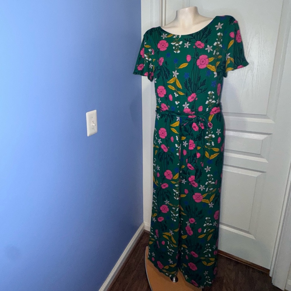 Boden Camille Green Floral jumpsuit size 12